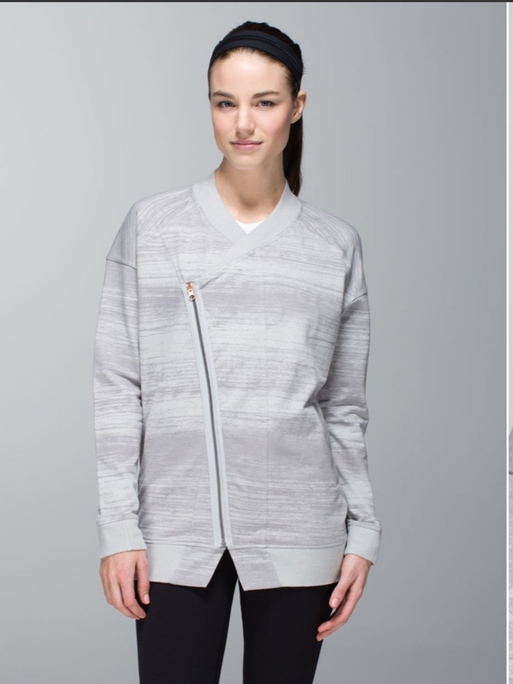 Lululemon Mula Bundle Wrap Jacket Righteous Stripe Silver Spoon Size 6 - Picture 3 of 11